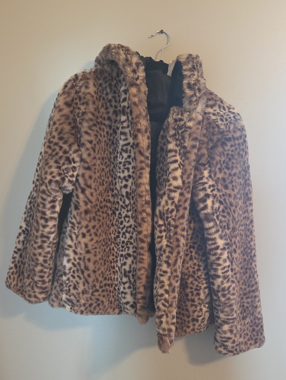 Pink Platinum Kids Leopard Faux Fur Jacket - Brown/Tan